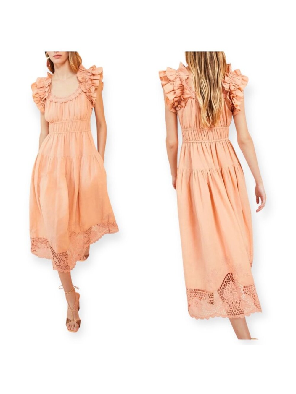 Ulla Johnson Midi Dress,  Leona Dress in Azalea/Dusty Pink,  Size 2, New with ta